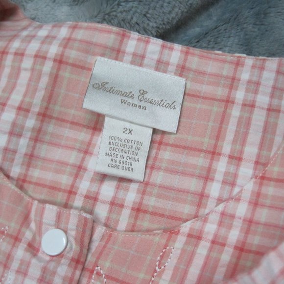 Ladies Short Sleeve Pink House Coat Robe 2x NOS - Picture 6 of 9